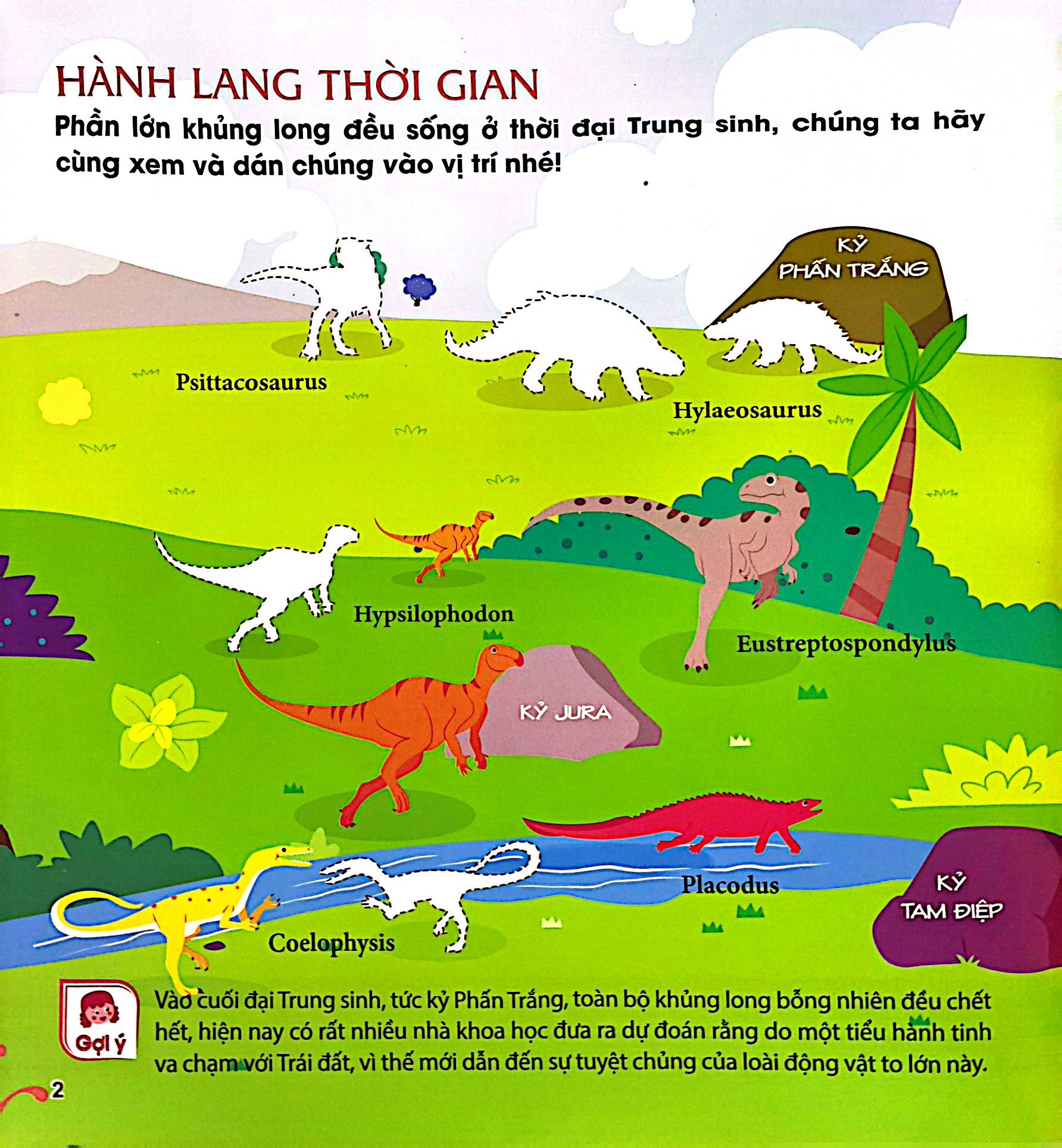 miếng dán hình vui nhộn - thế giới khủng long (2-6 tuổi)