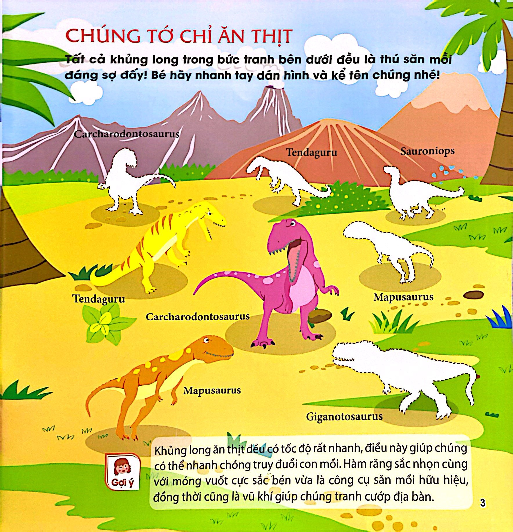 miếng dán hình vui nhộn - thế giới khủng long (2-6 tuổi)