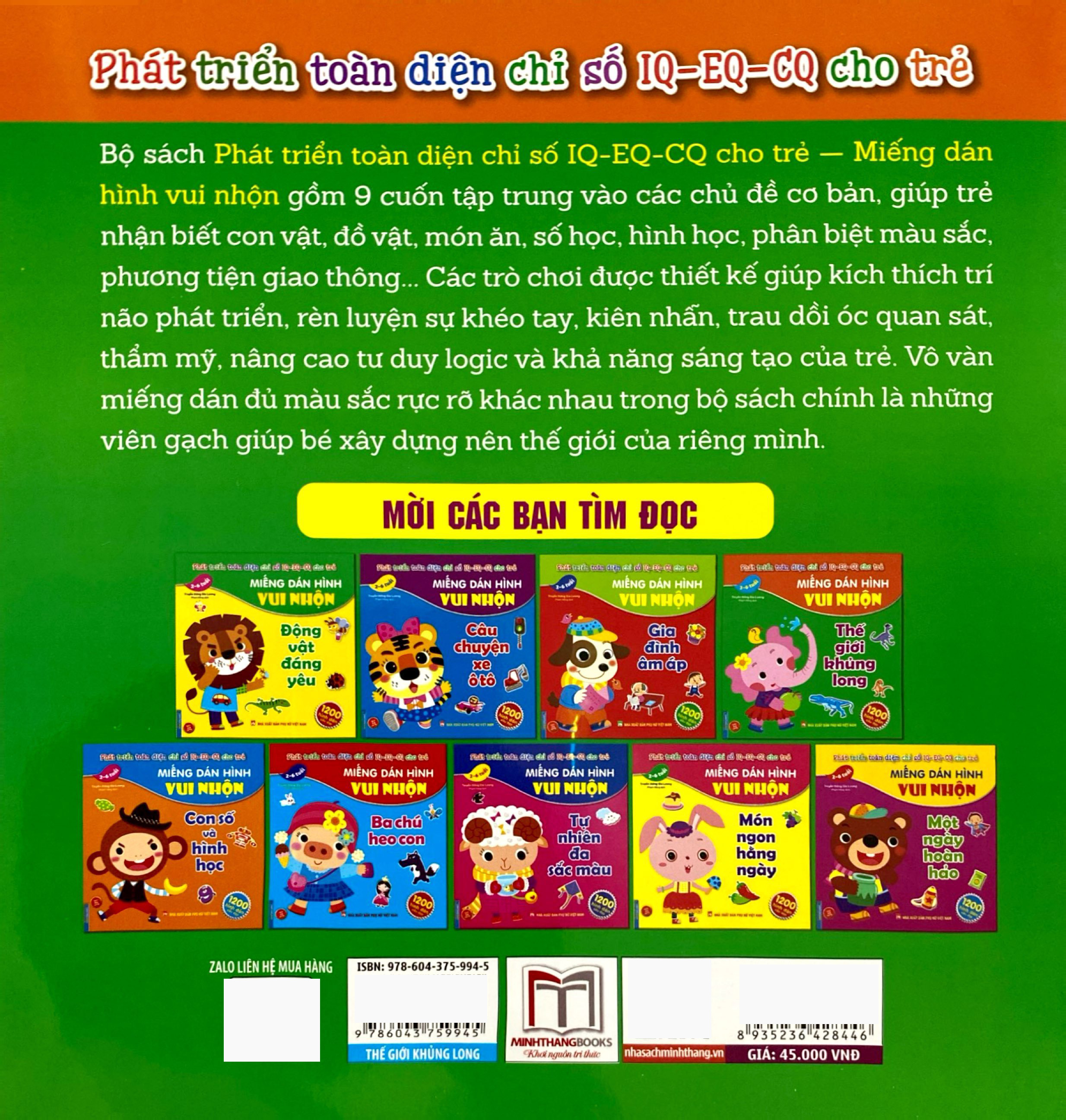 miếng dán hình vui nhộn - thế giới khủng long (2-6 tuổi)