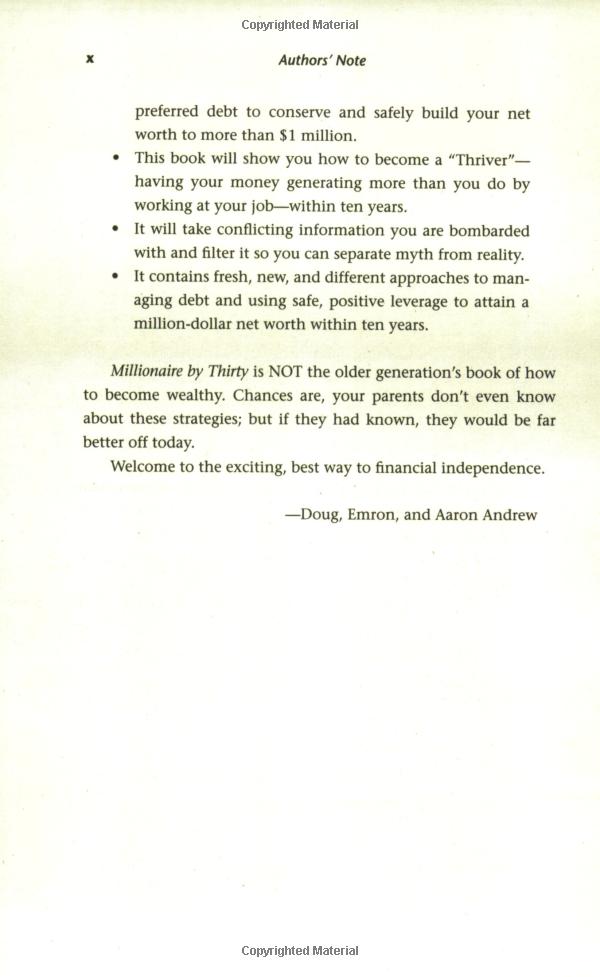 millionaire by thirty : the quickest path to early financial independence
