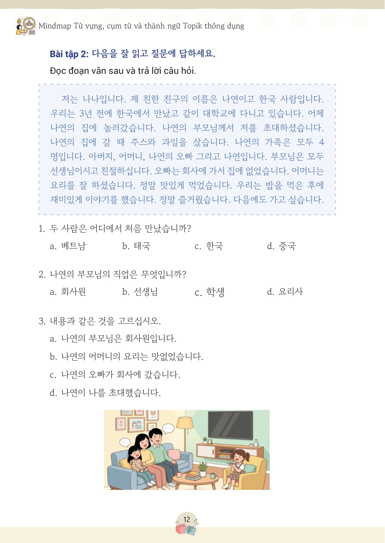 Mindmap Tu Vung, Cum Tu Va Thanh Ngu TOPIK Thong Dung