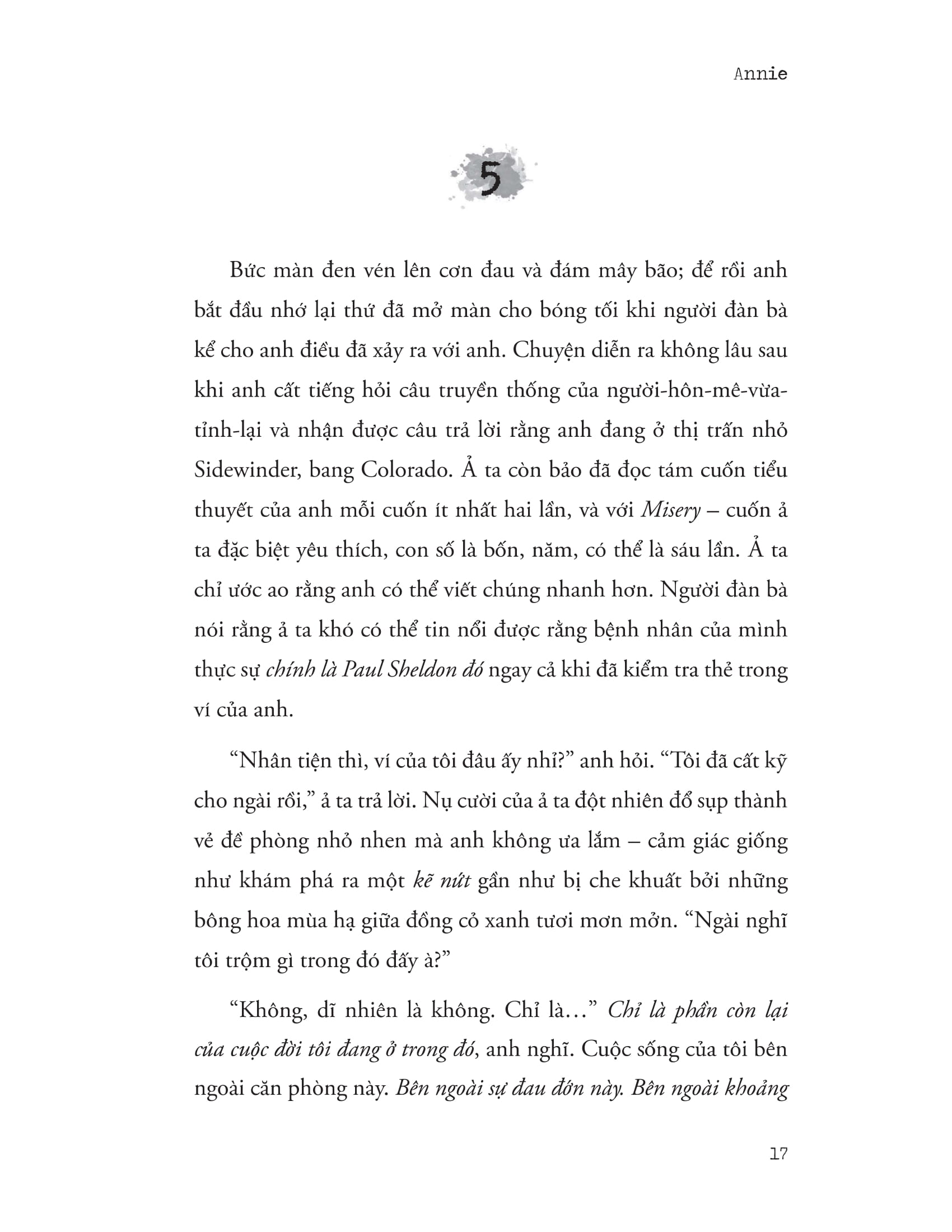 misery - chiếc máy đánh chữ đẫm máu ở vùng núi tuyết