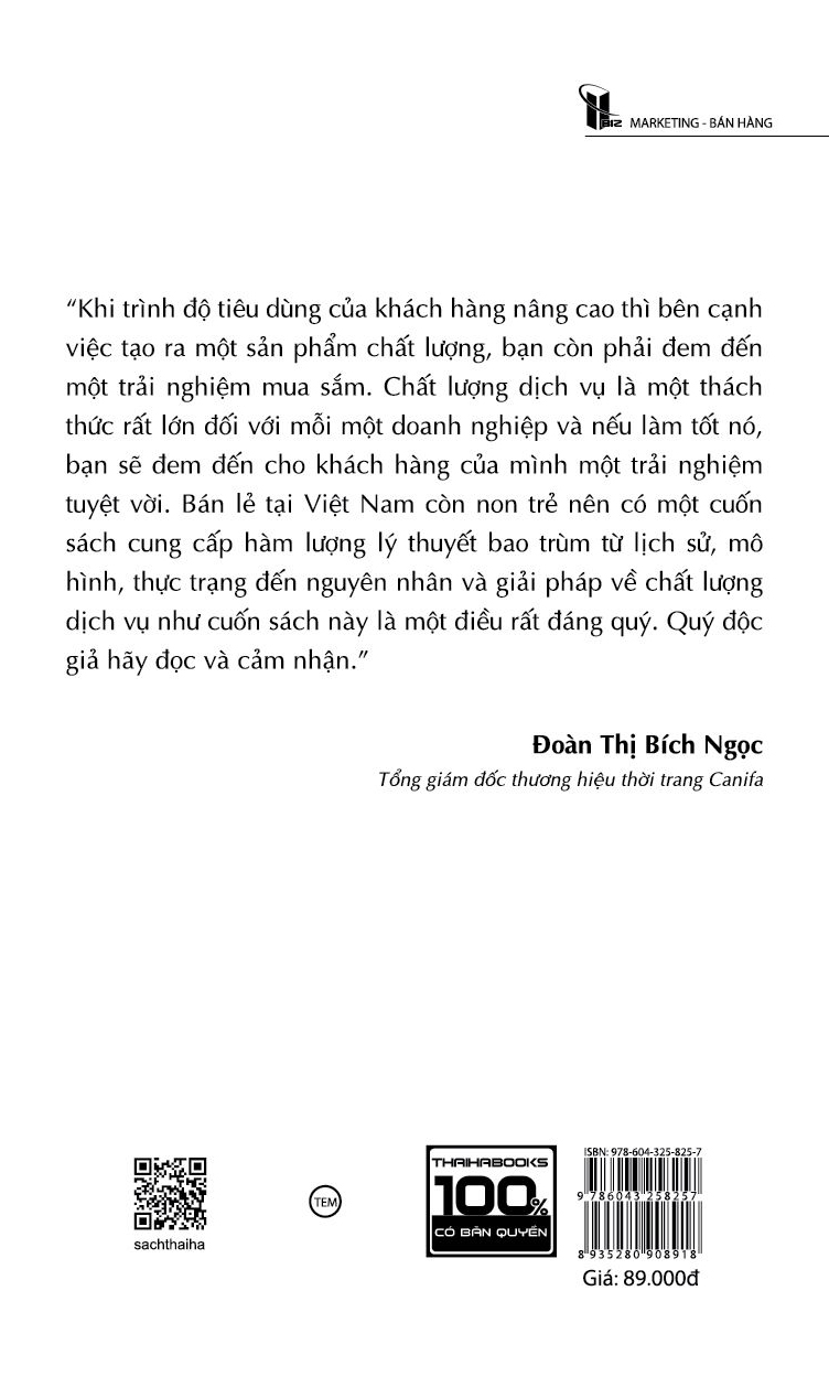 mô hình chất lượng dịch vụ trong bán lẻ: giải pháp dành cho doanh nghiệp bán lẻ và doanh nghiệp kinh doanh dịch vụ