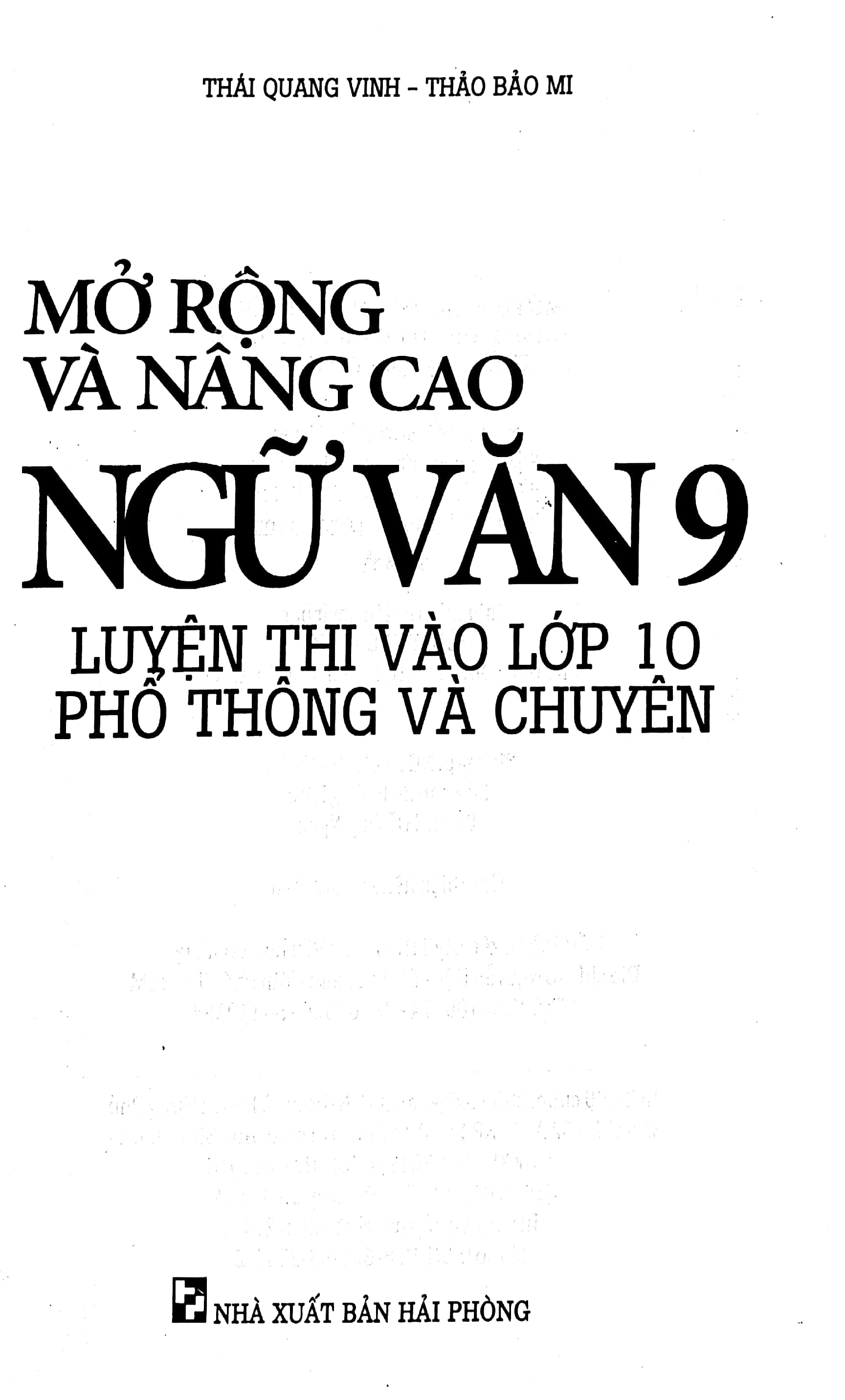 mở rộng và nâng cao ngữ văn 9 - thi vào lớp 10 phổ thông và chuyên