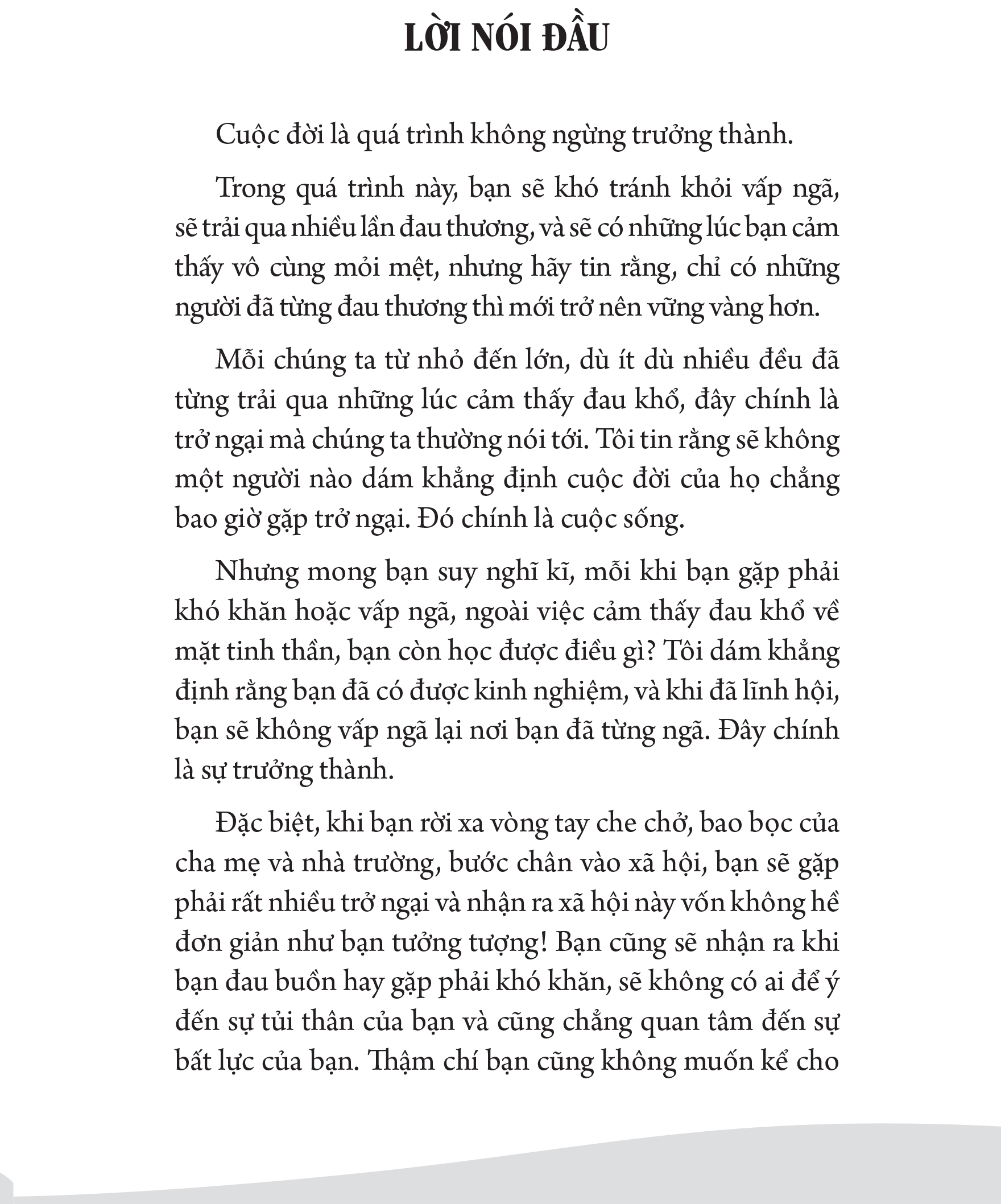 mỗi lần vấp ngã là một lần trưởng thành