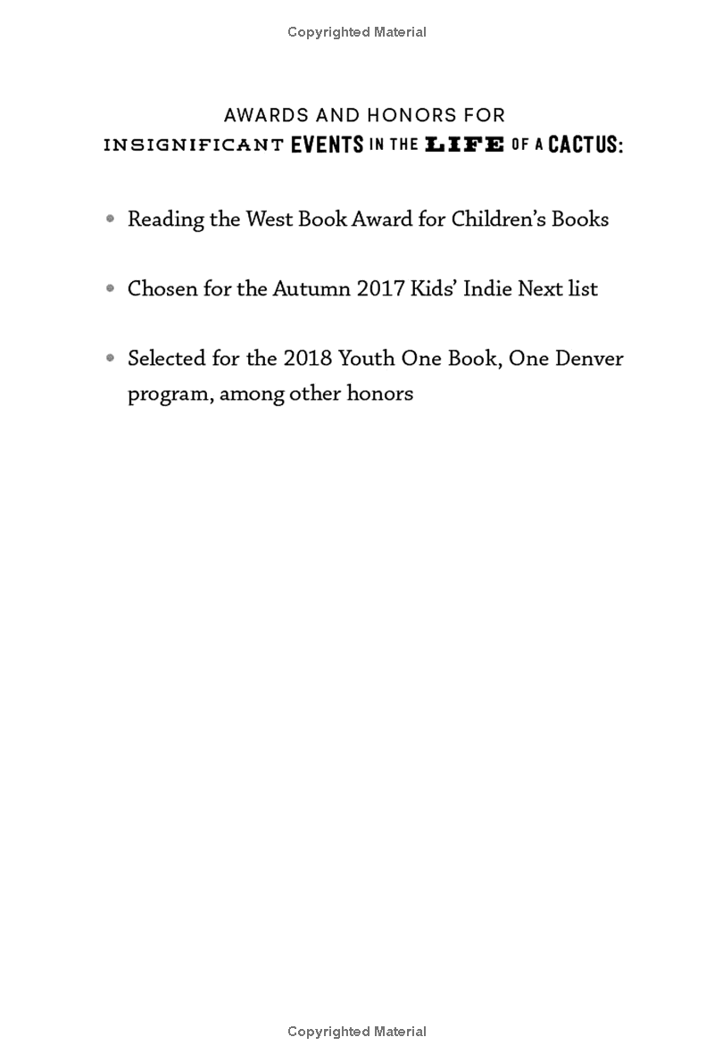 momentous events in the life of a cactus