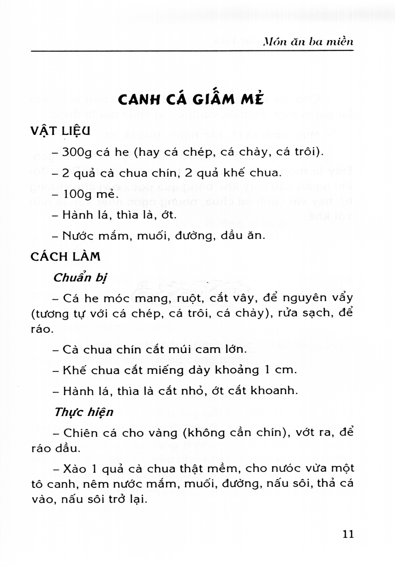 món ăn ba miền