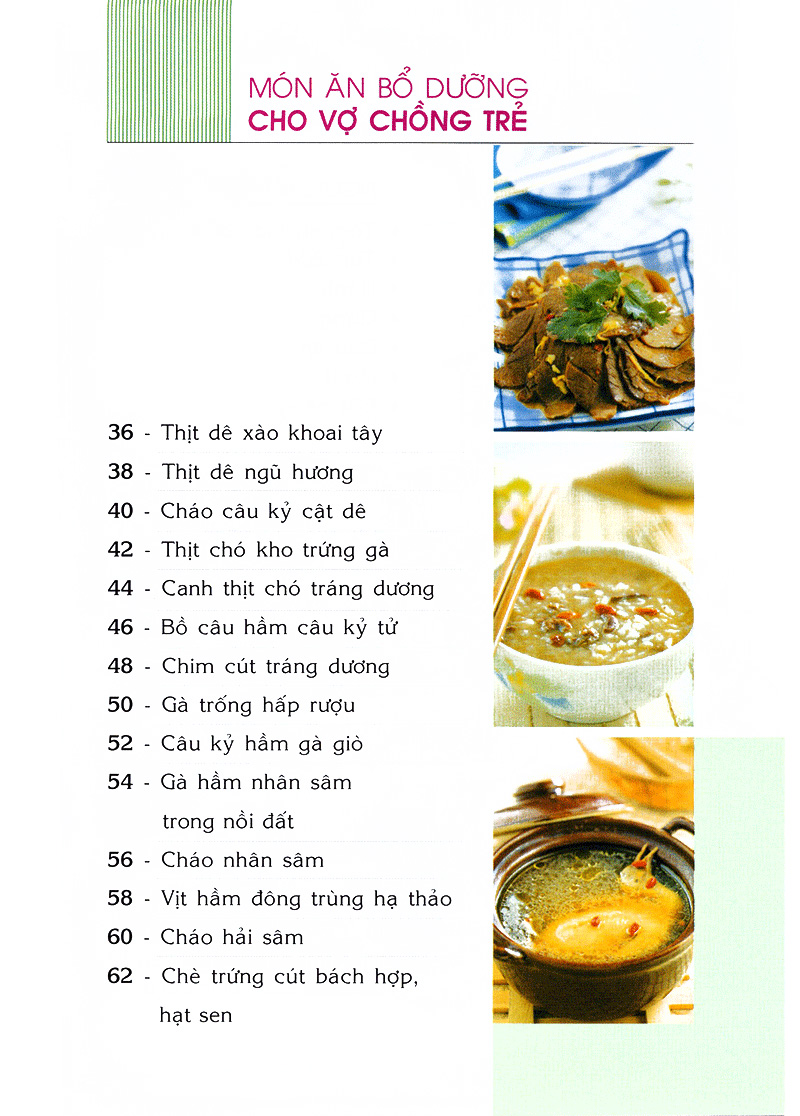 món ăn bổ dưỡng cho vợ chồng trẻ