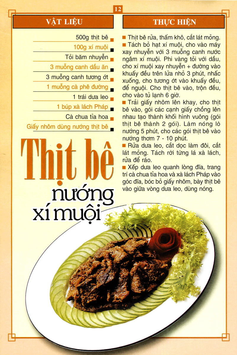 món bò - 60 món ăn được nhiều người ưa thích