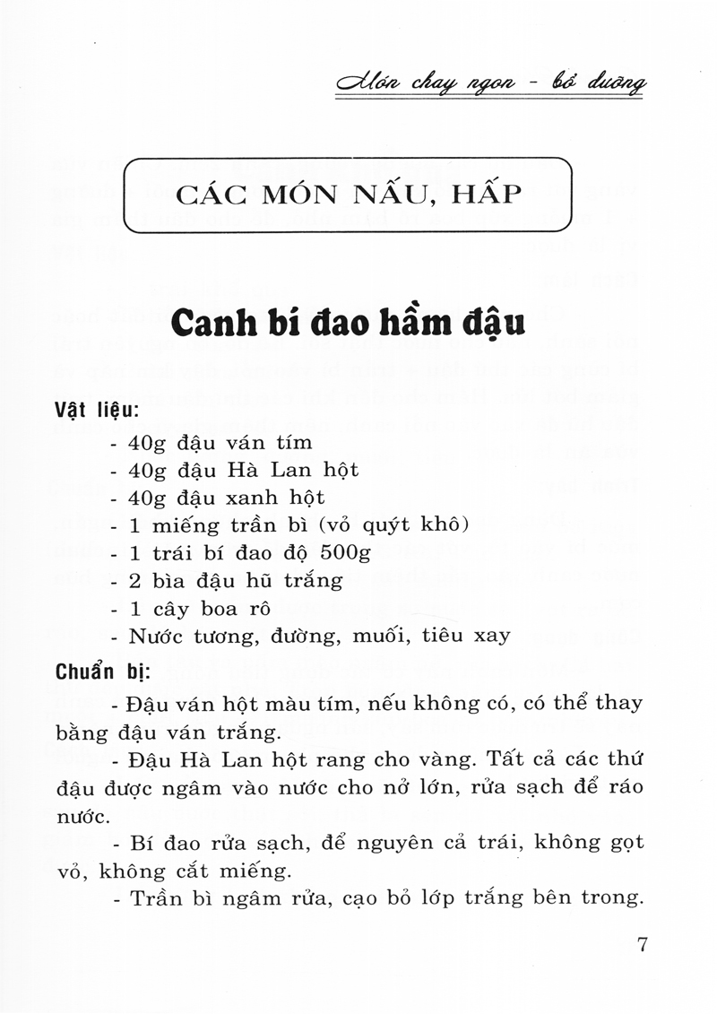 món chay ngon, bỗ dưỡng