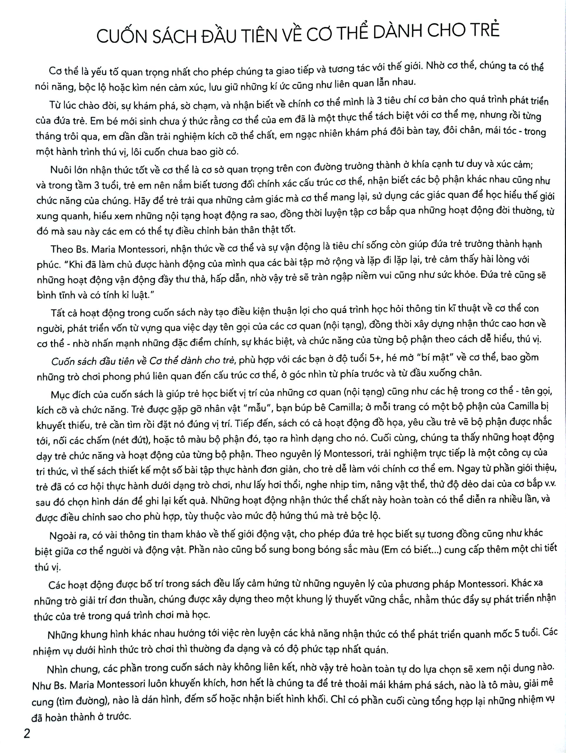 montessori - cuốn sách đầu tiên về cơ thể dành cho trẻ
