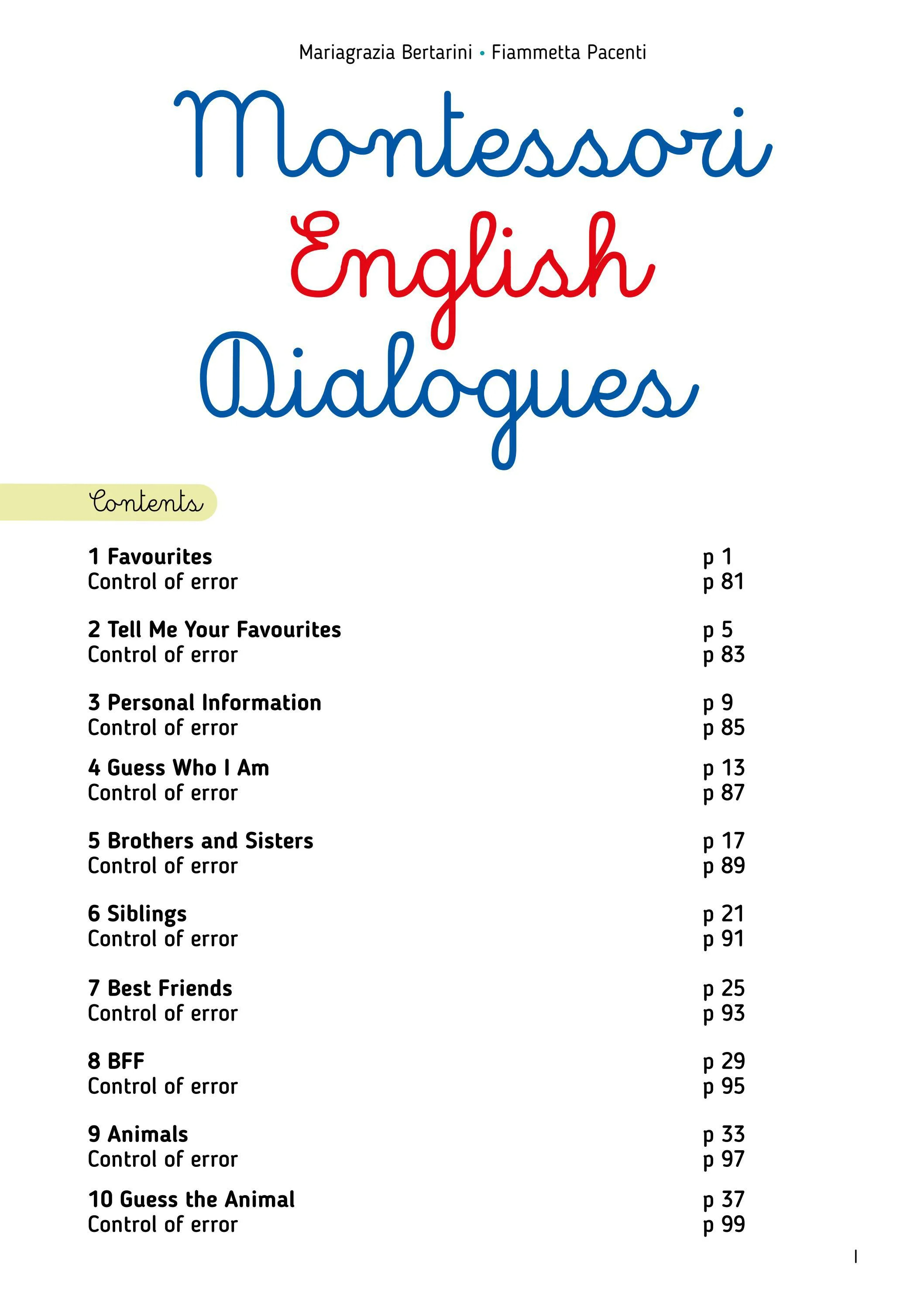 montessori english dialogues