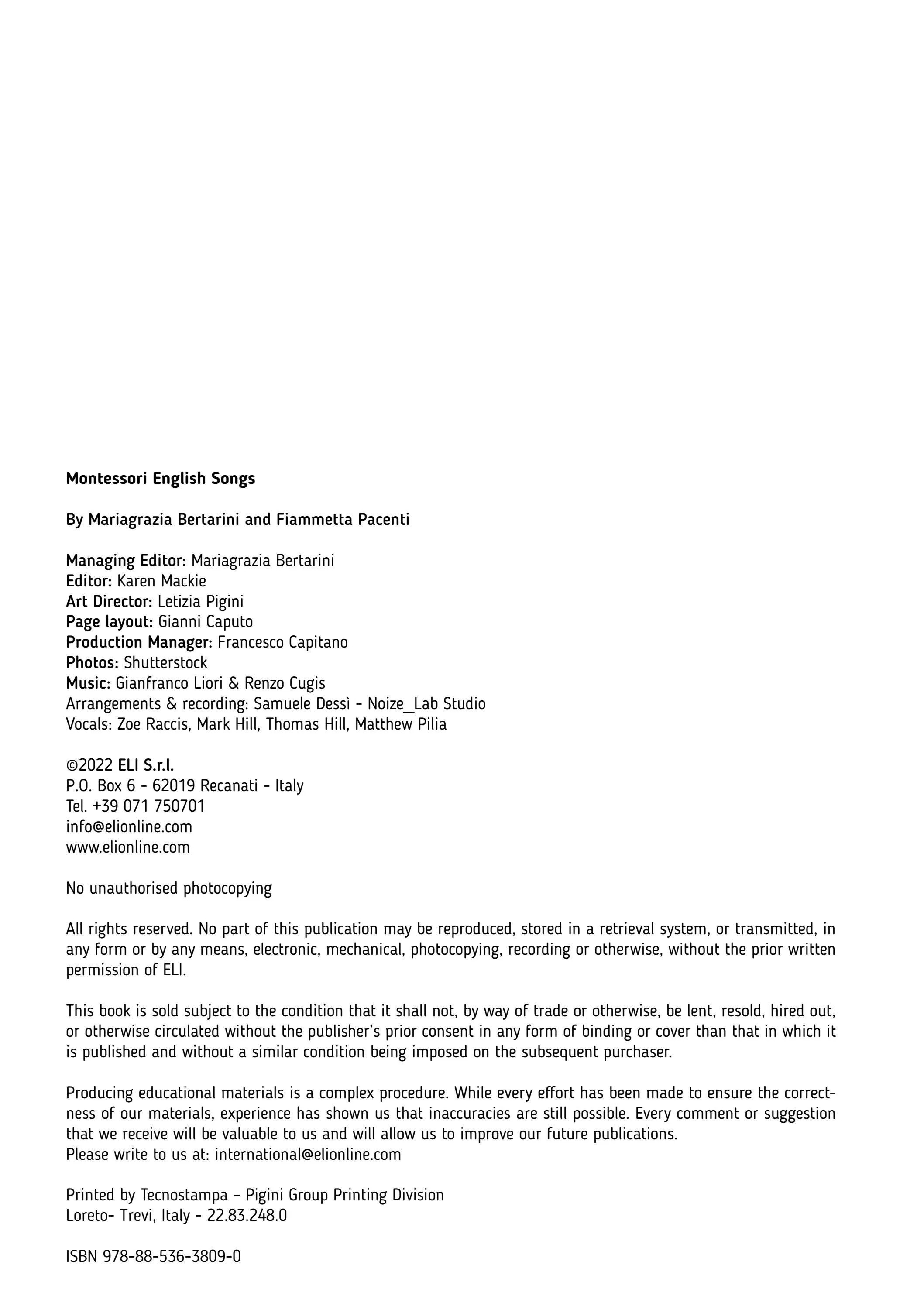 montessori english songs