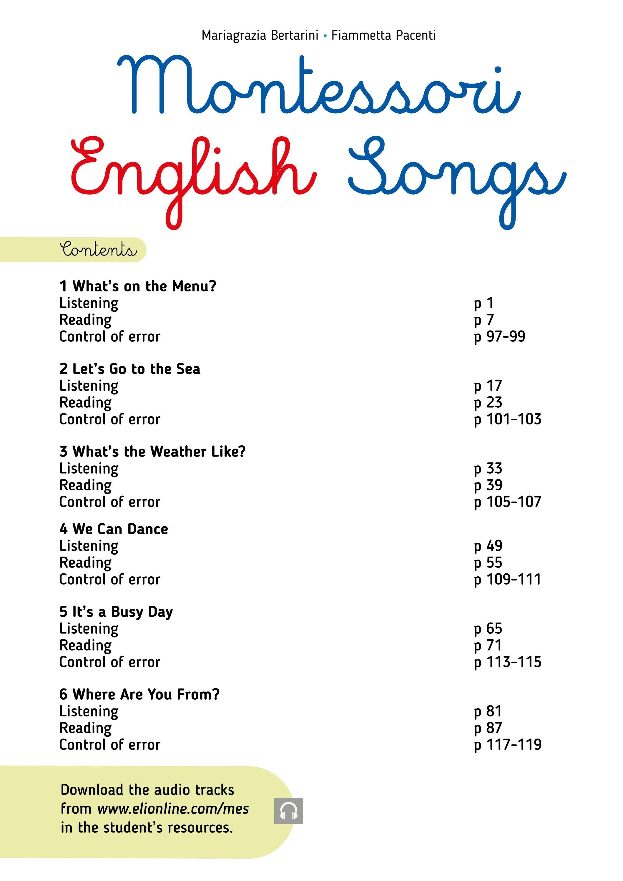 montessori english songs