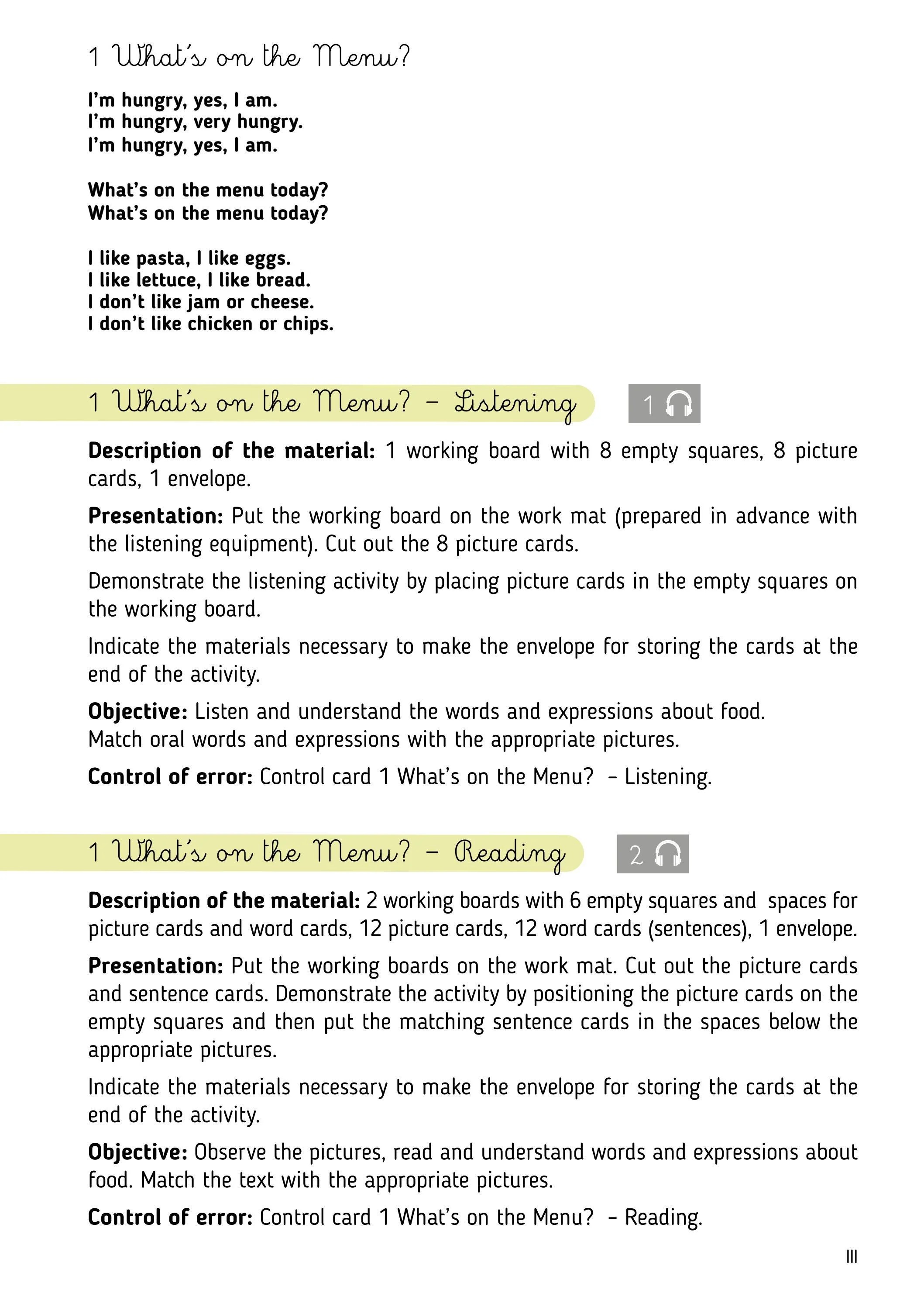 montessori english songs