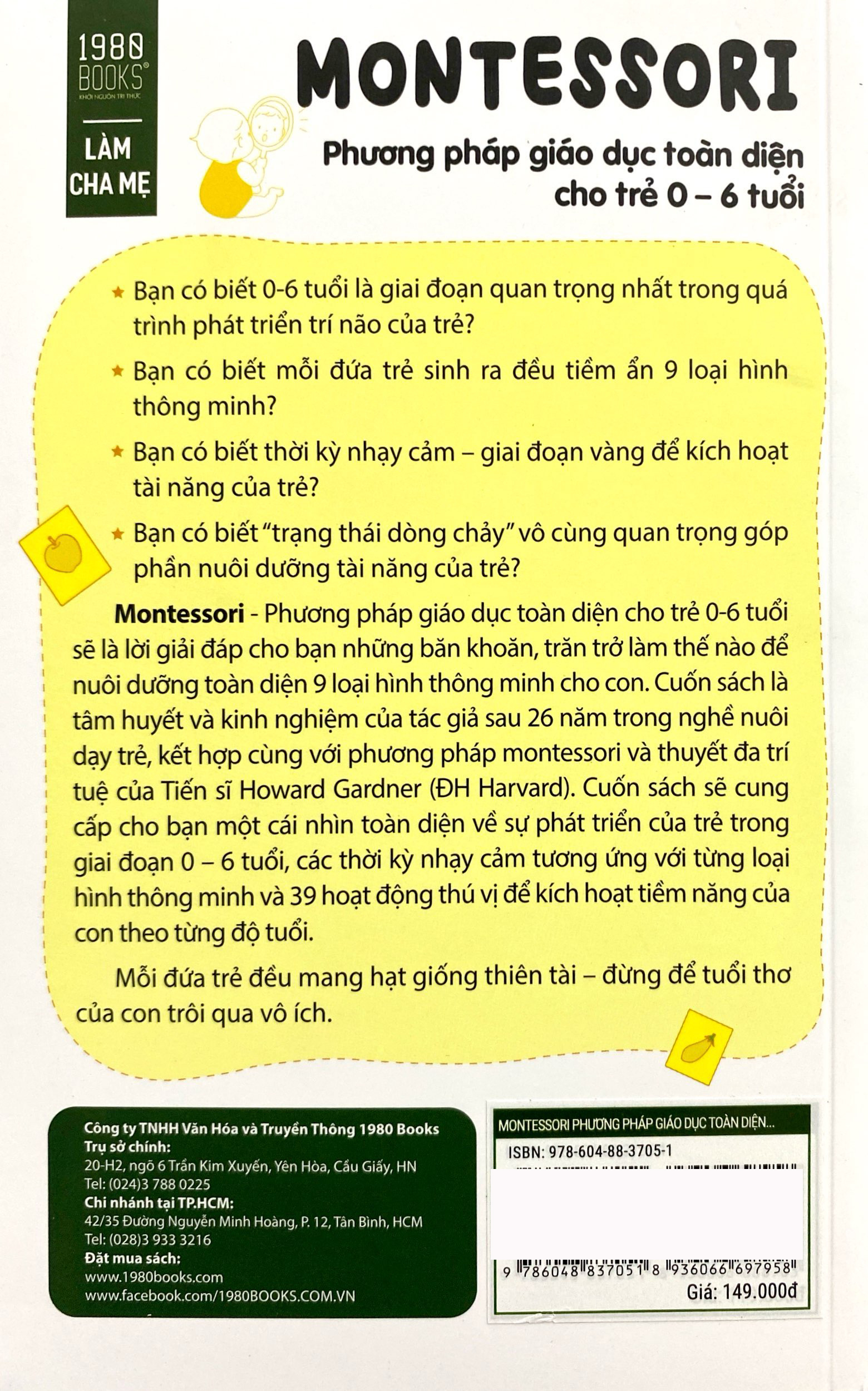 montessori - phương pháp giáo dục toàn diện cho trẻ 0-6 tuổi (tái bản 2024)