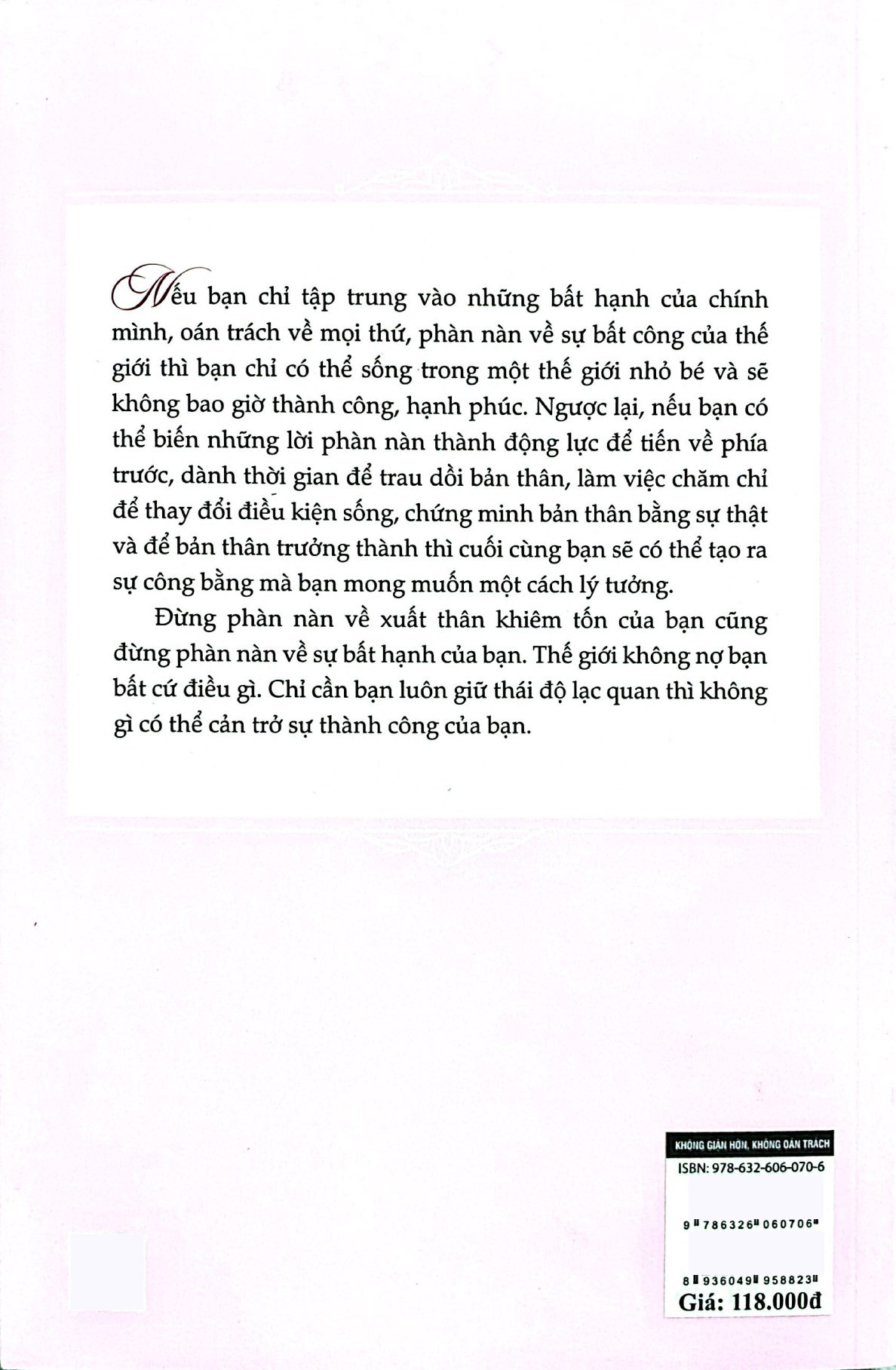 một đời an lạc - không giận hờn, không oán trách