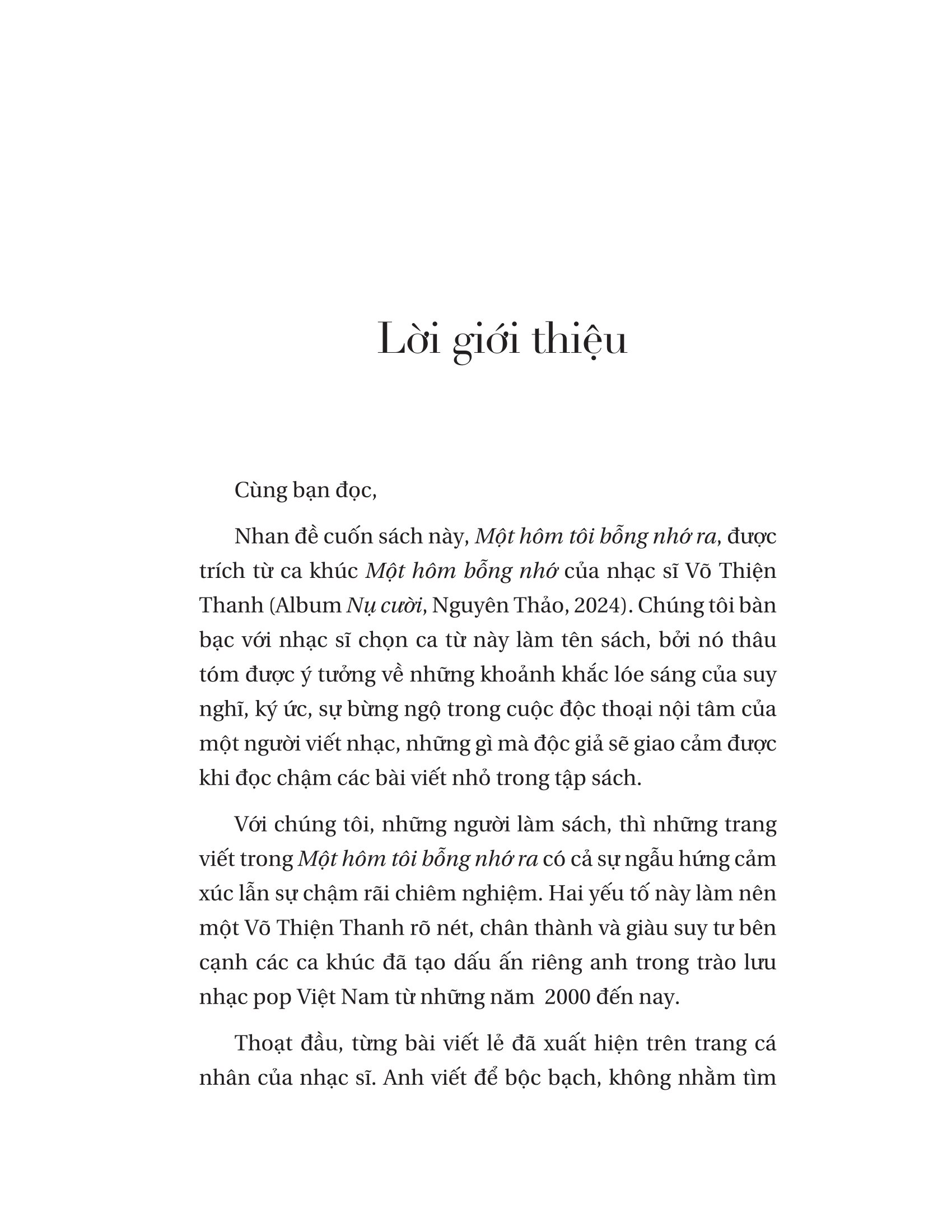 Một Hôm Tôi Bỗng Nhớ Ra