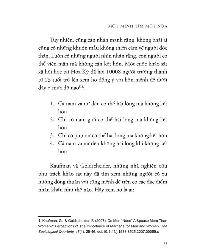 một mình tìm một nửa