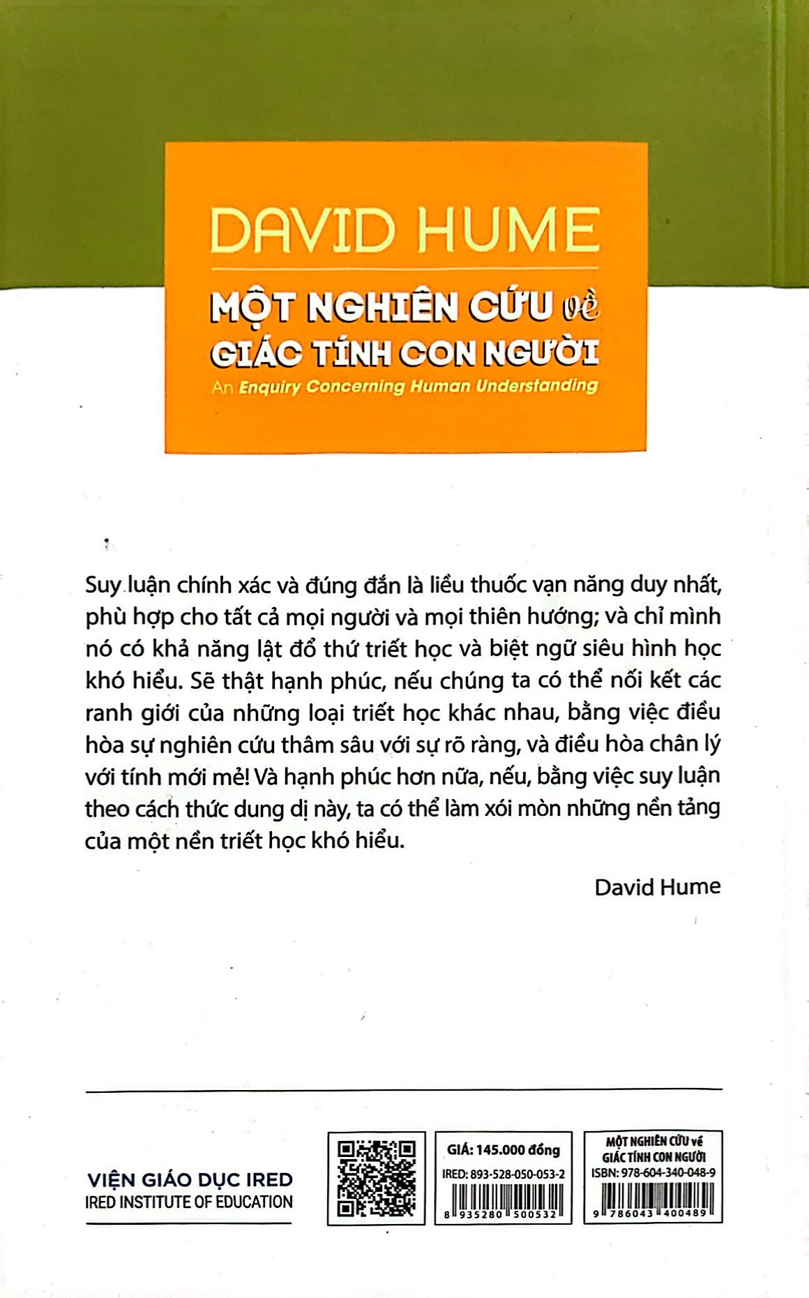 một nghiên cứu về giác tính con người - an enquiry concerning human understanding