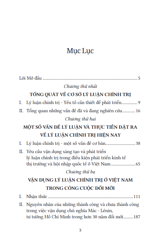 một số vần đề lý luận chính trị ở việt nam