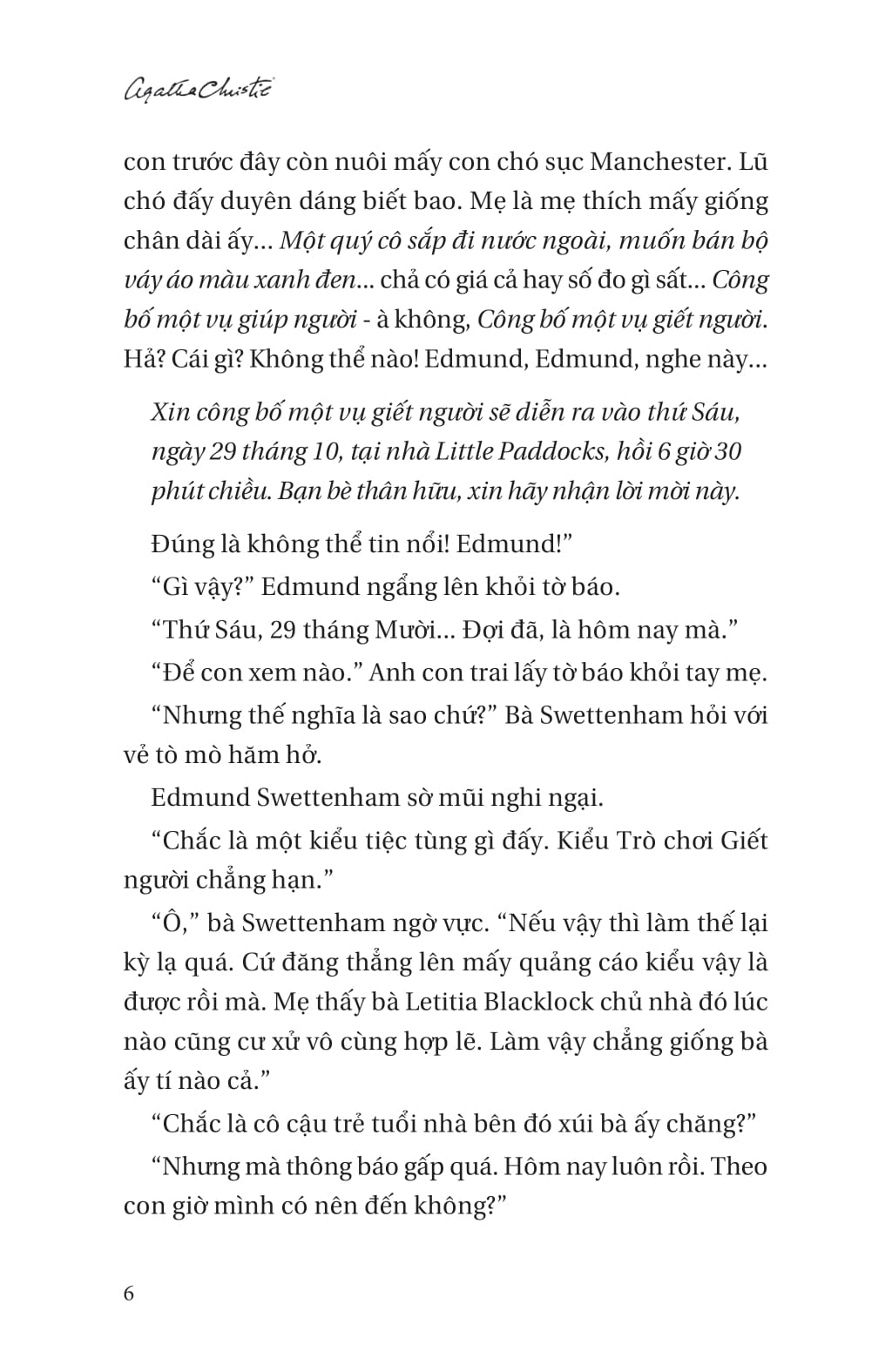 một vụ án của jane marple - vụ án mạng được báo trước