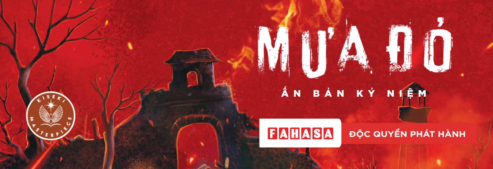 Mưa Đỏ - Ấn Bản Kỷ Niệm - Bìa Cứng - Tặng Kèm Bookmark + Móc Khoá Balo Mũ Cối - Độc Quyền Fahasa