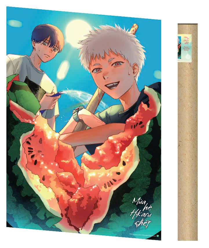 mùa hè hikaru chết - tập 4 - bản sưu tầm - tặng kèm bìa đặc biệt hai mặt + leaflet ngoại truyện + postcard + móc khóa dây chuông + poster kèm tube