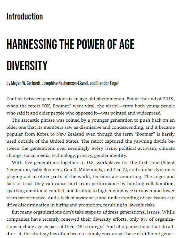 multigenerational workplace (hbr insights)