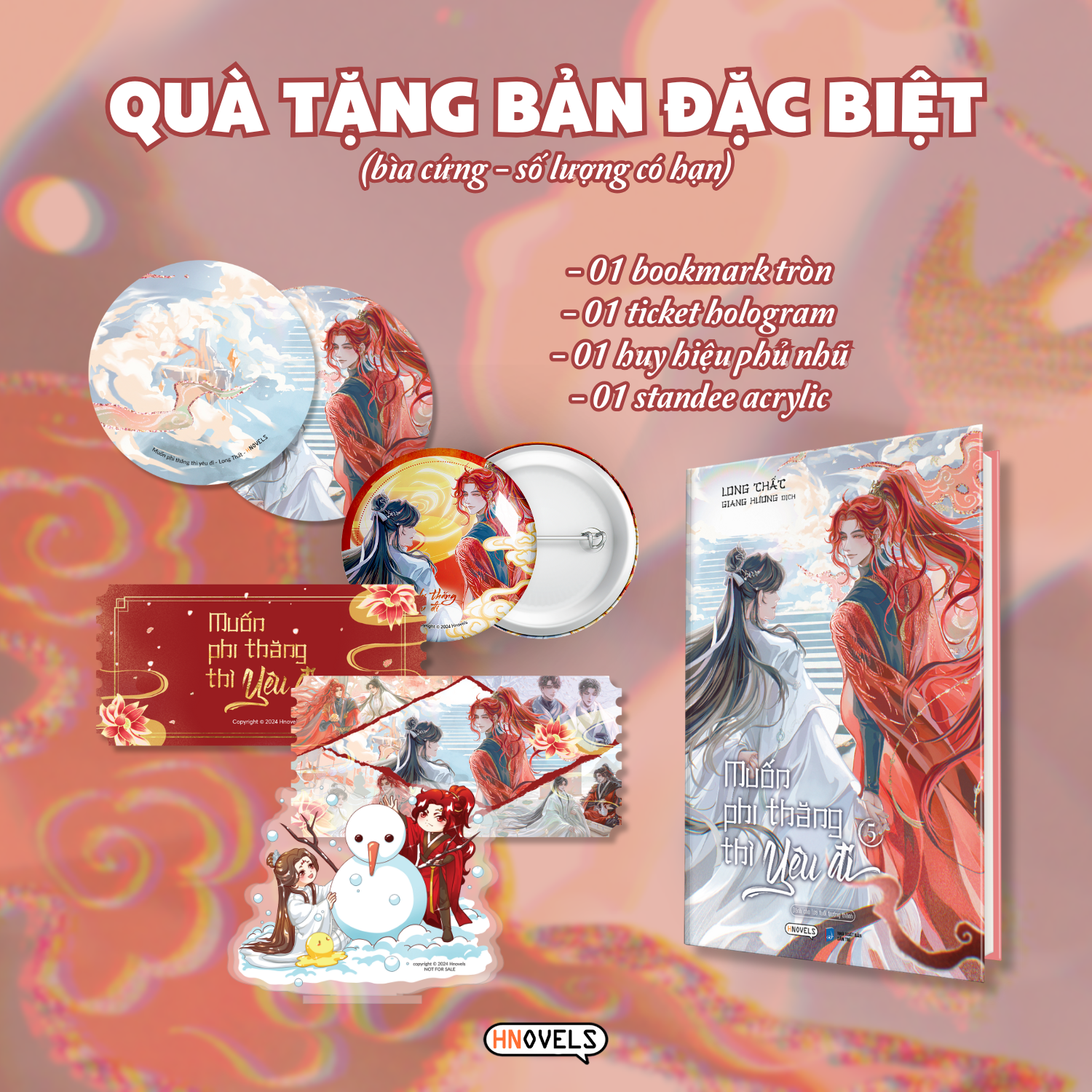 muốn phi thăng thì yêu đi - tập 5 - bản đặc biệt - bìa cứng - tặng kèm bookmark tròn hai mặt + ticket hologram hai mặt + huy hiệu phủ nhũ + standee chibi