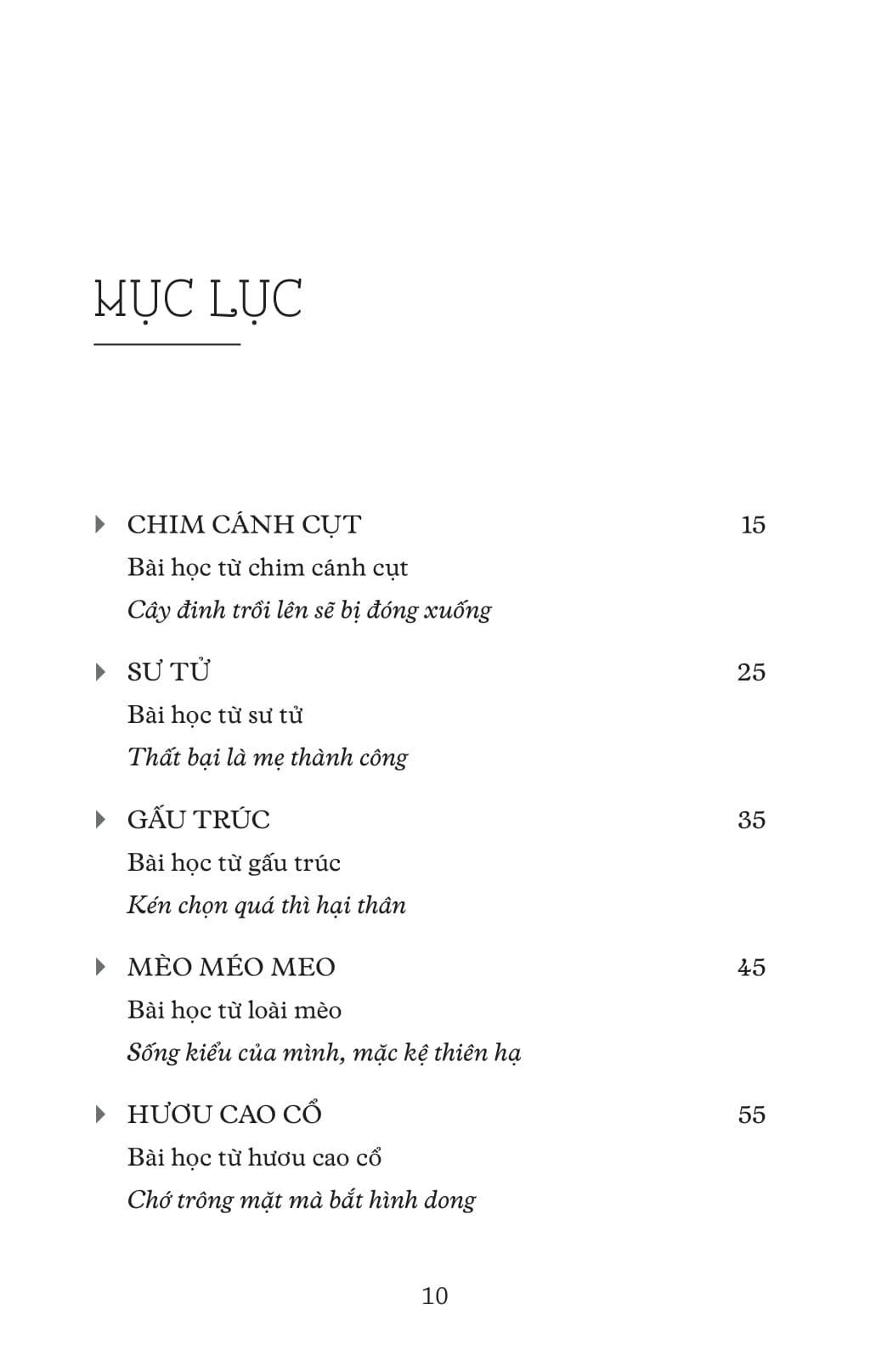 muông thú dạy ta bài học cuộc sống