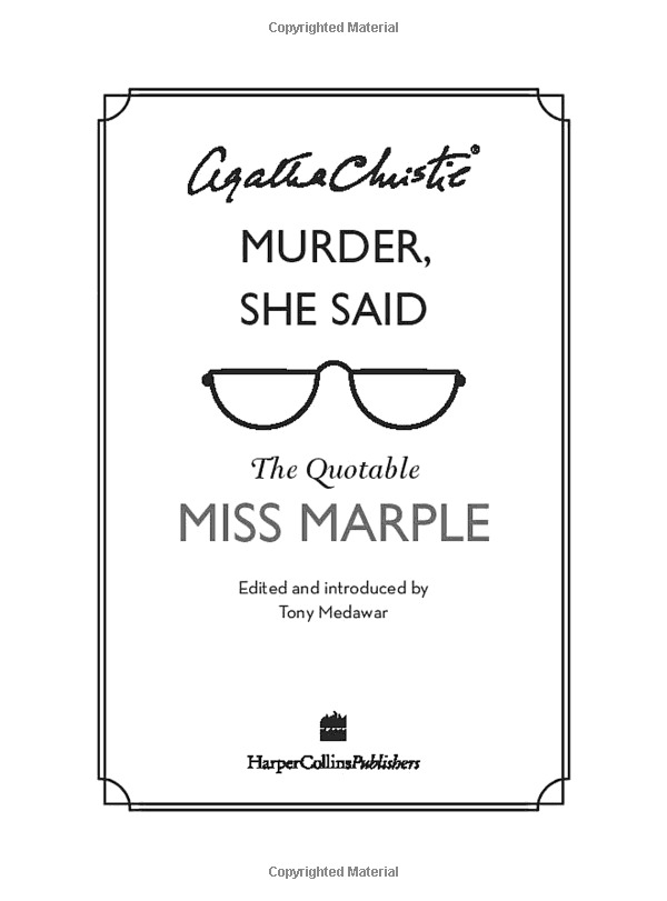 murder, she said: the quotable miss marple