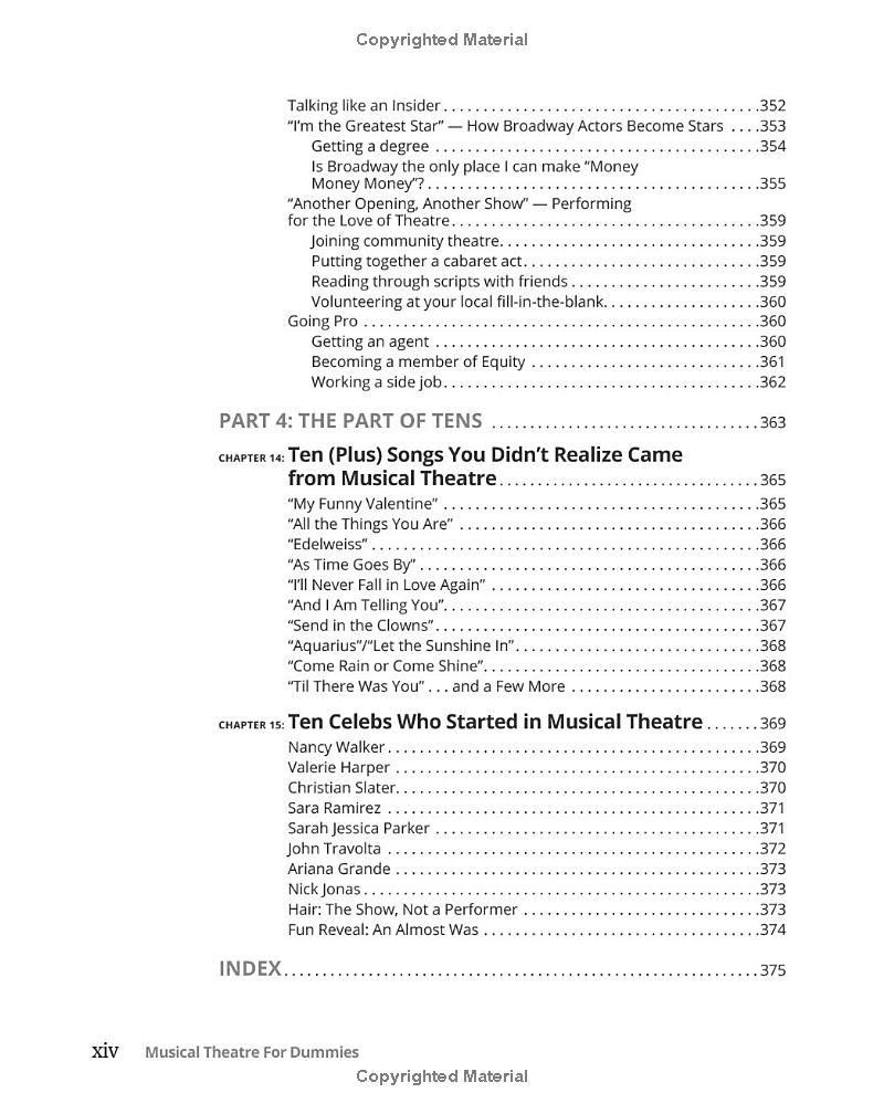 musical theatre for dummies