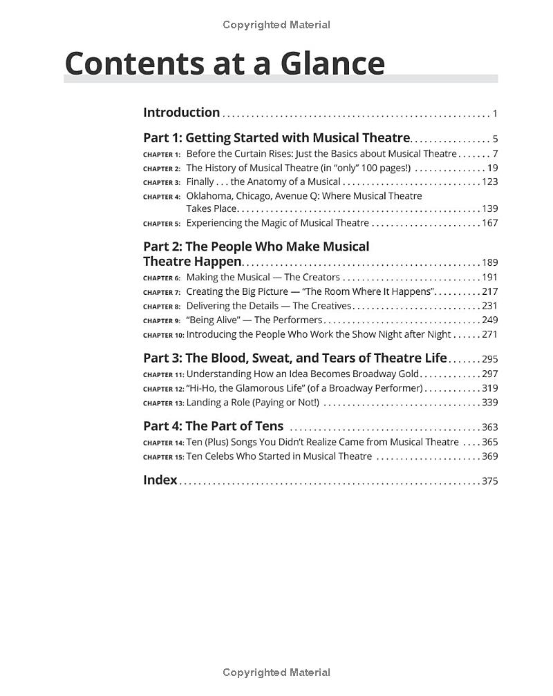 musical theatre for dummies