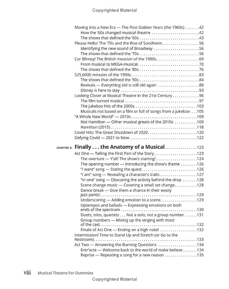 musical theatre for dummies