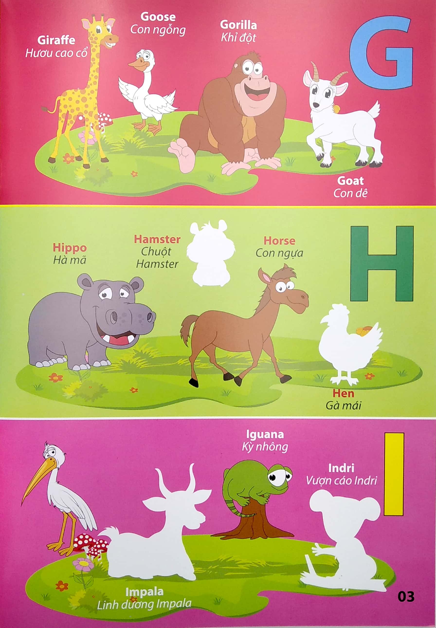 my first book stickers - bảng chữ cái tiếng anh - động vật