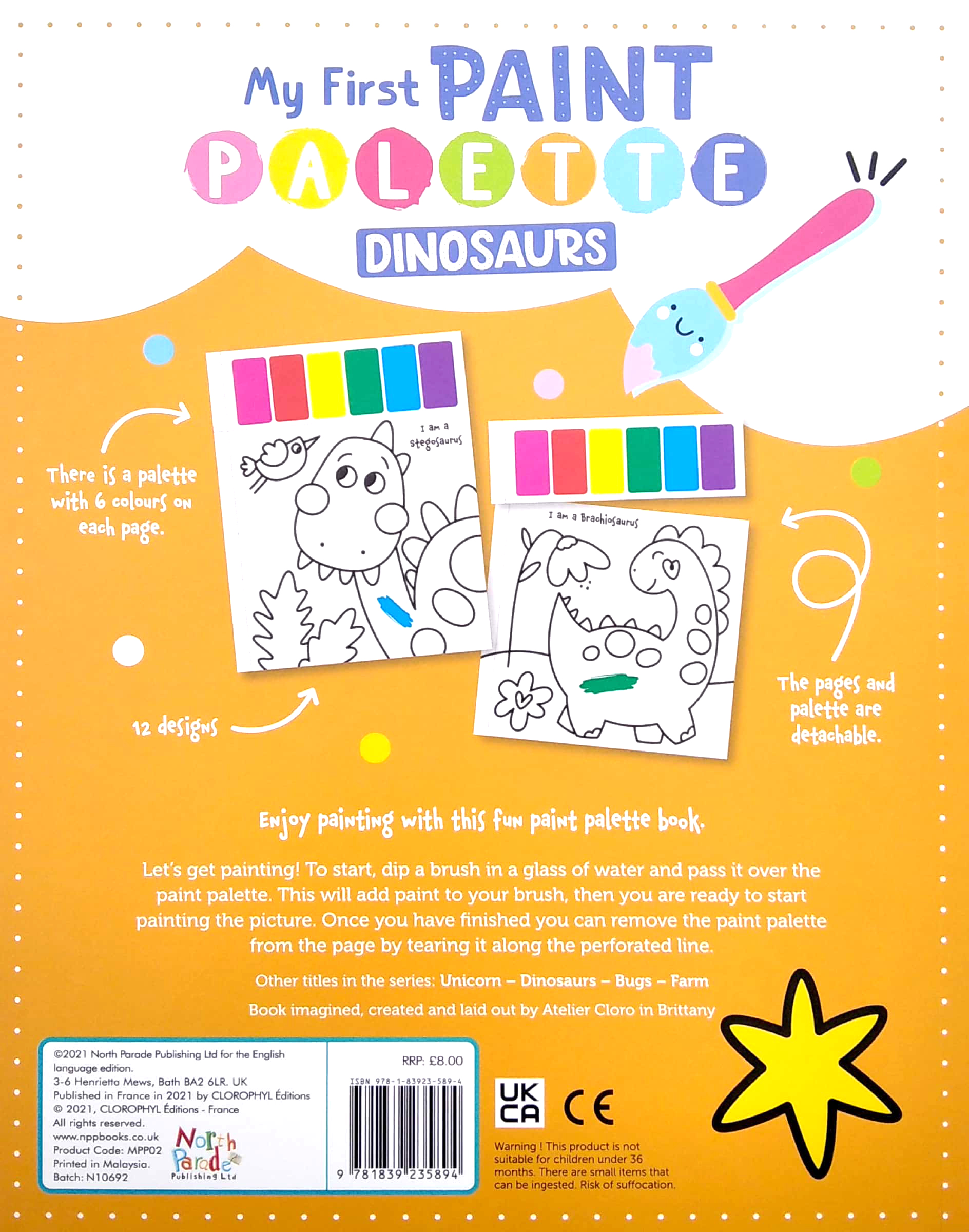 my first paint palette: dinosaurs