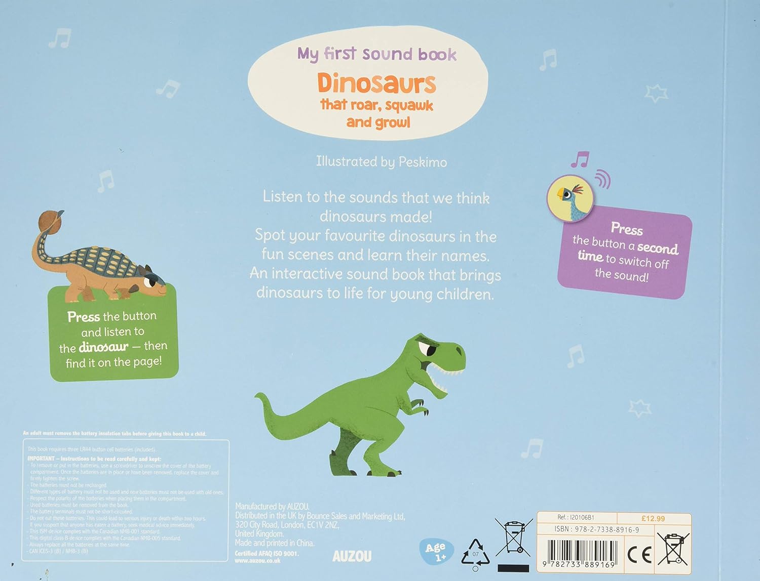 my first sound book: dinosaurs that roar, squawk and growl