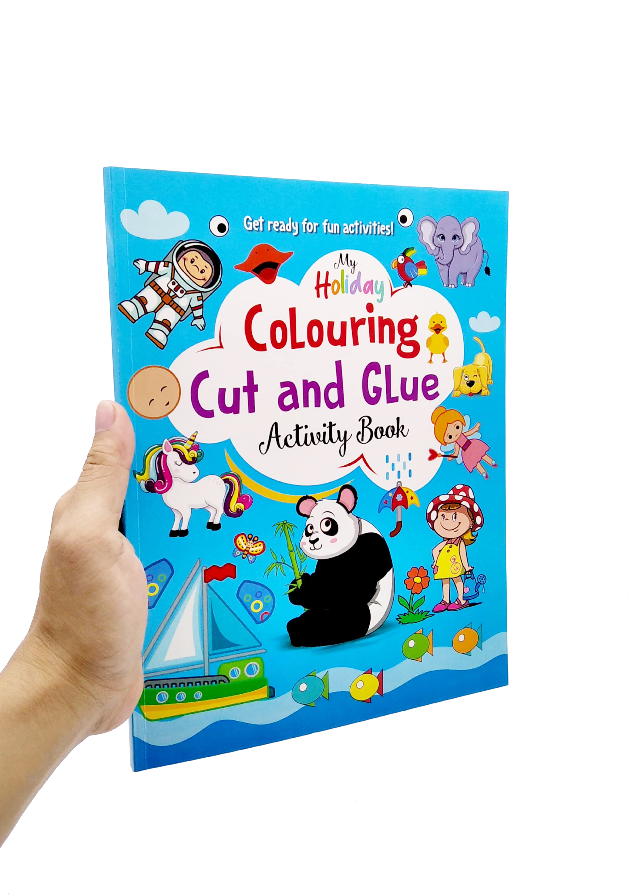 my holiday colouring cut and glue activity book