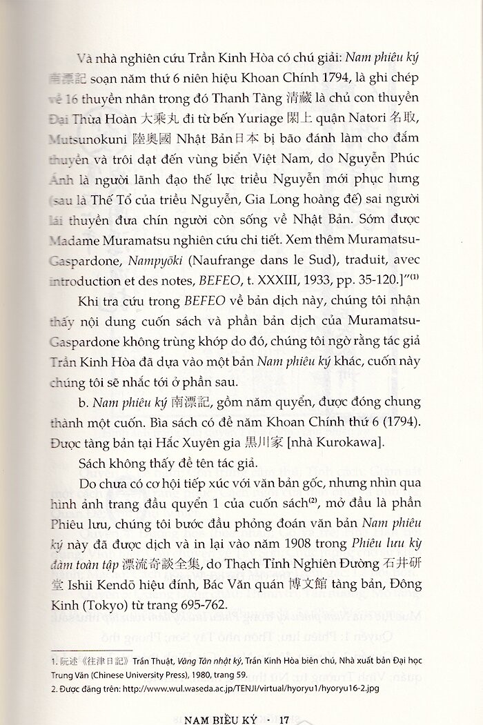 nam biều ký - an nam qua du ký của thủy thủ nhật bản cuối thế kỷ xviii
