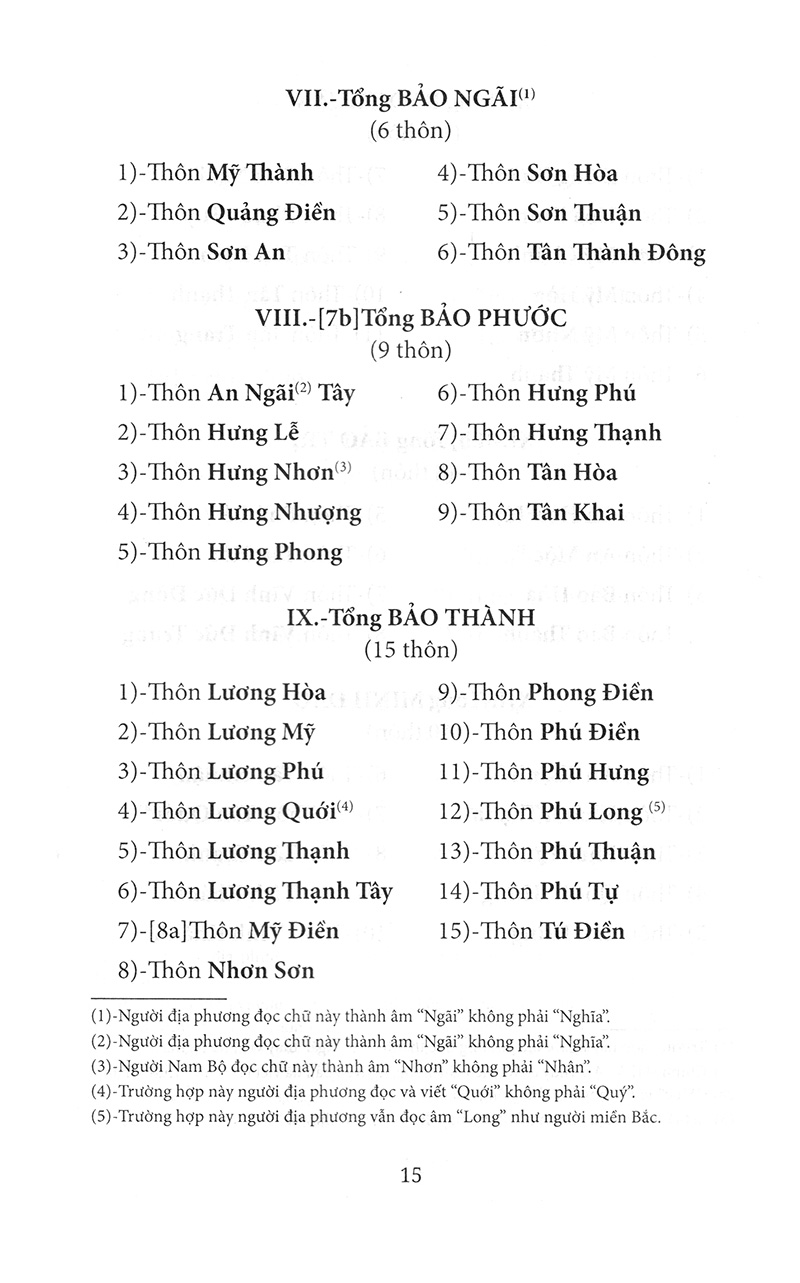 nam kỳ địa hạt tổng thôn danh hiệu mục lục