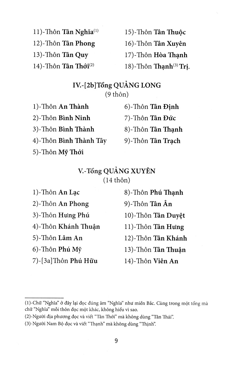 nam kỳ địa hạt tổng thôn danh hiệu mục lục