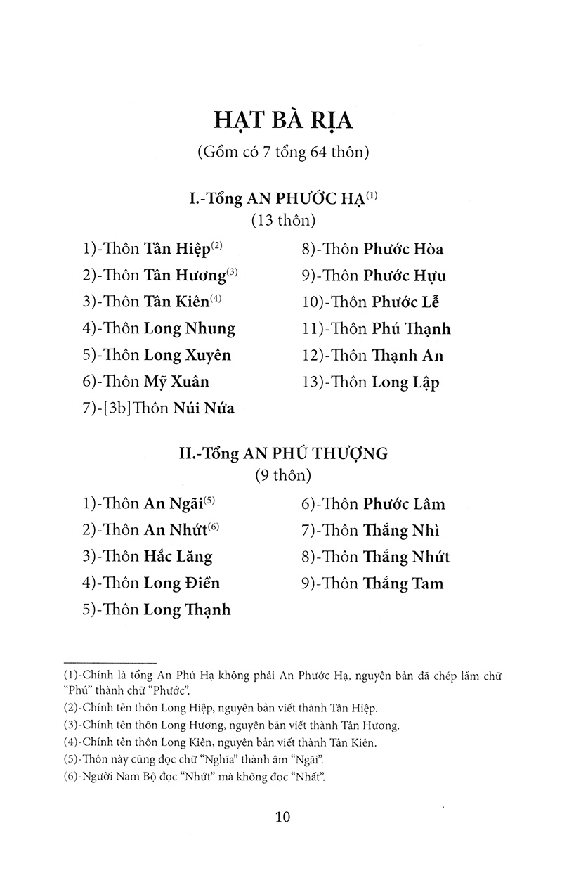 nam kỳ địa hạt tổng thôn danh hiệu mục lục