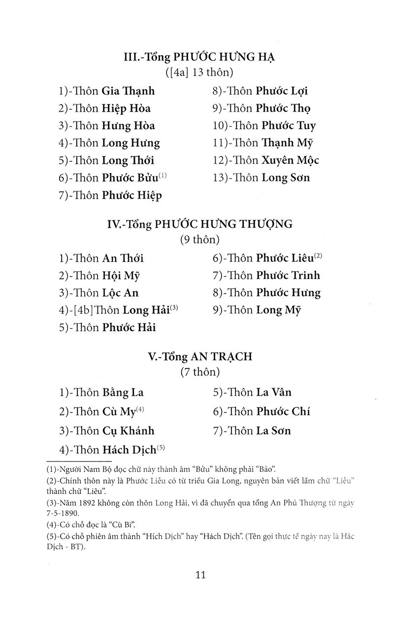 nam kỳ địa hạt tổng thôn danh hiệu mục lục