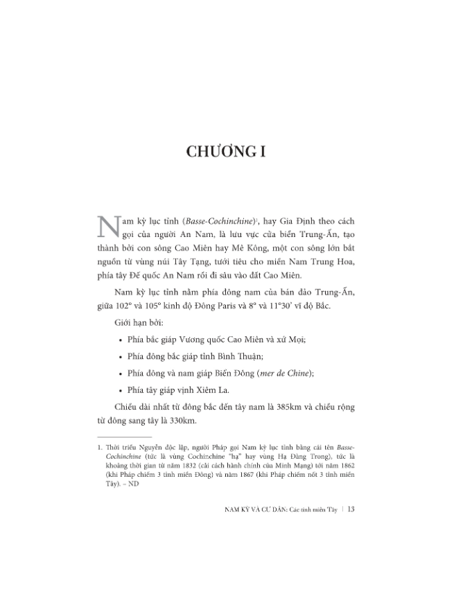 nam kỳ và cư dân các tỉnh miền tây