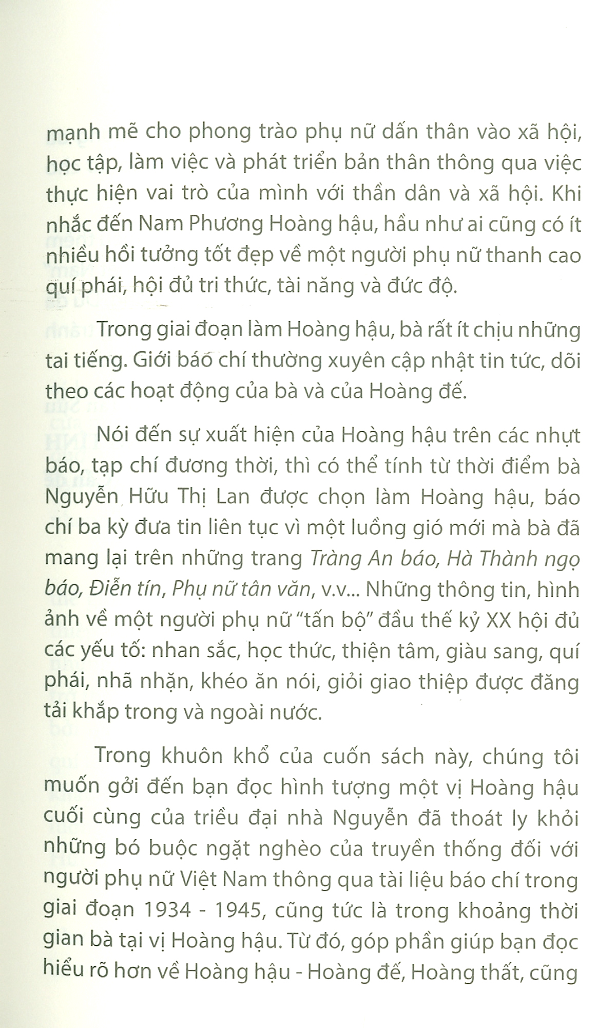 nam phương hoàng hậu - vị quốc mẫu tân thời qua tư liệu báo chí (1934-1945)