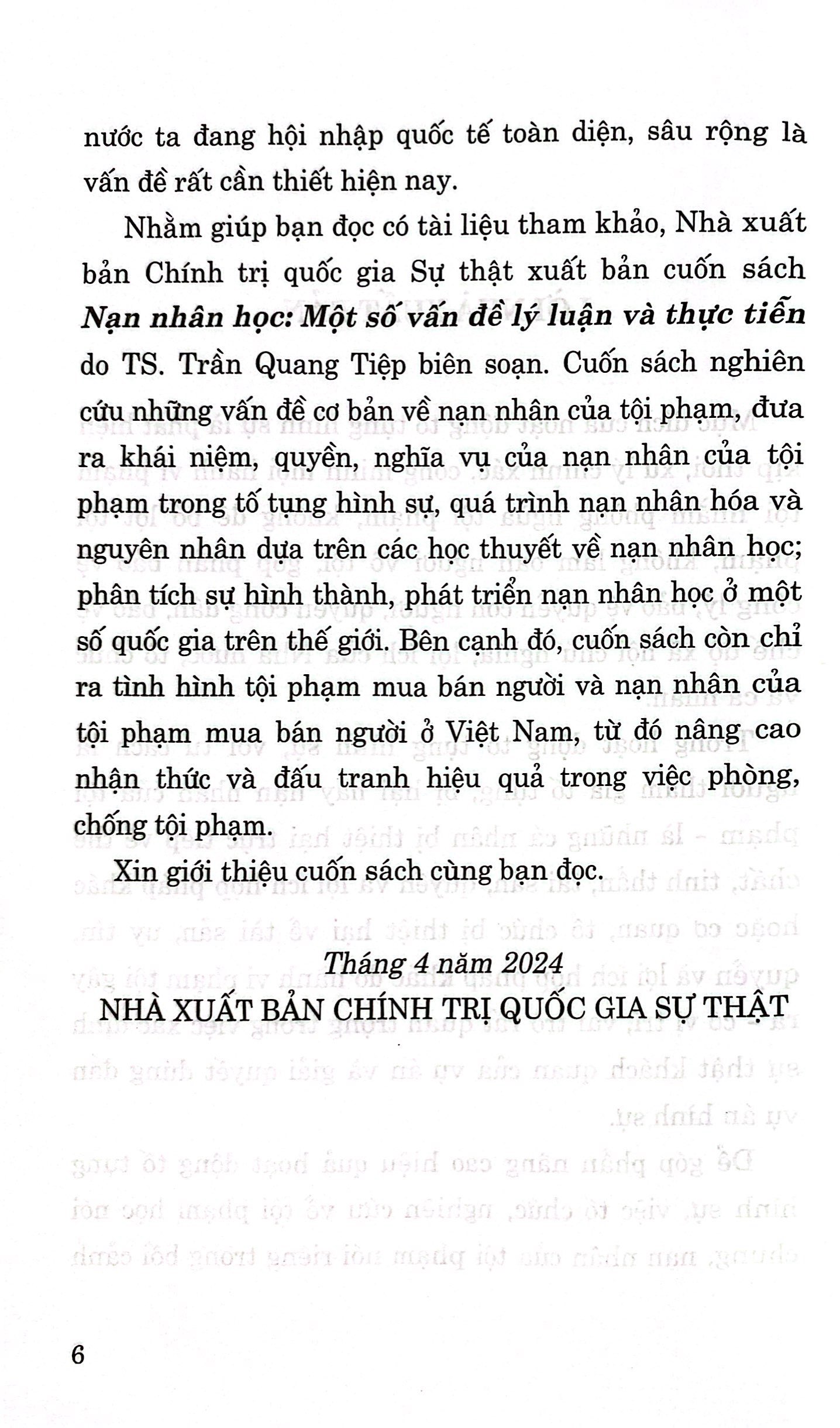 nạn nhân học - một số vấn đề lý luận và thực tiễn