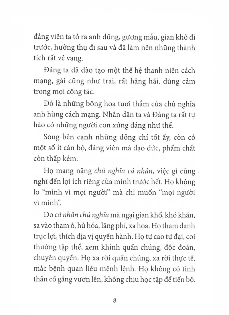 nâng cao đạo đức cách mạng, quét sạch chủ nghĩa cá nhân (tái bản 2024)