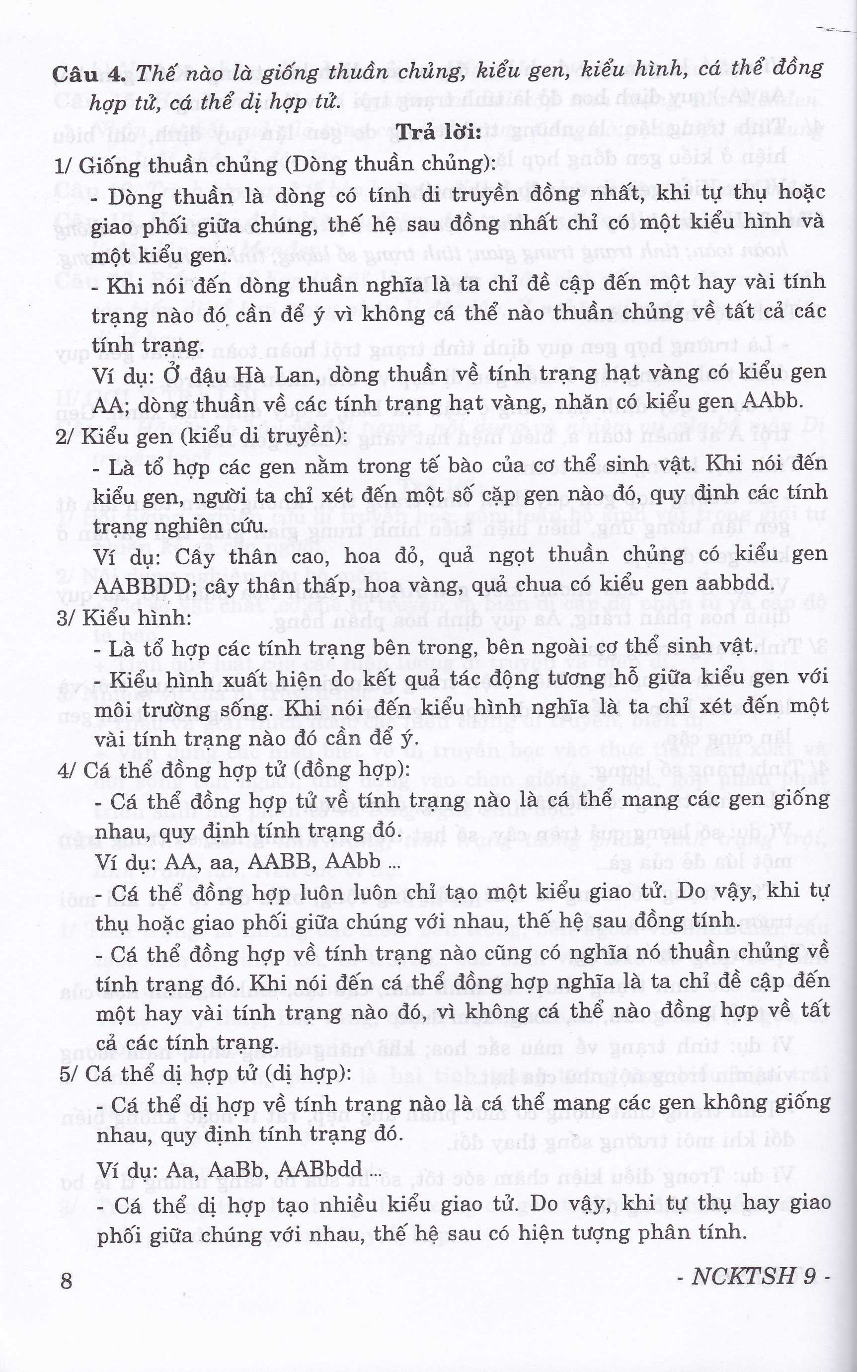nâng cao kiến thức sinh học 9