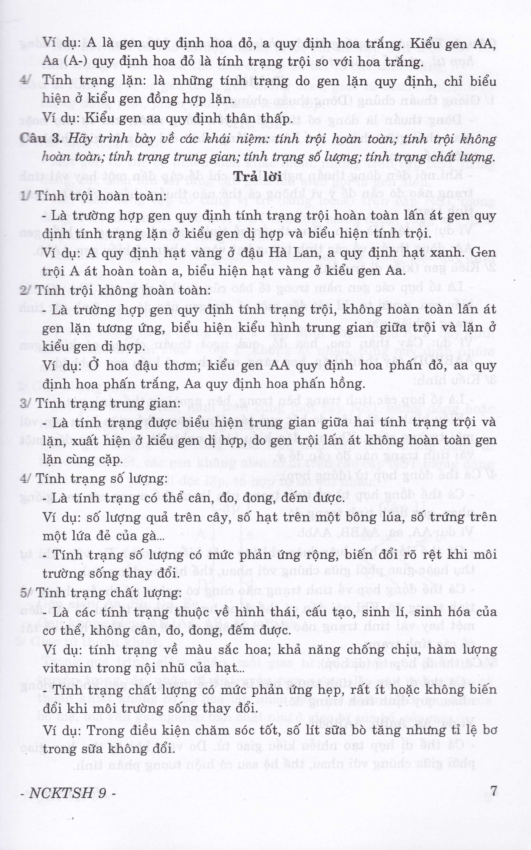 nâng cao kiến thức sinh học 9